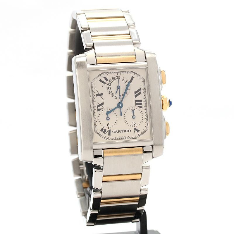 中古】CARTIER TANK FRANCAISE EXTRA-LARGE MODEL CHRONO REFLEX