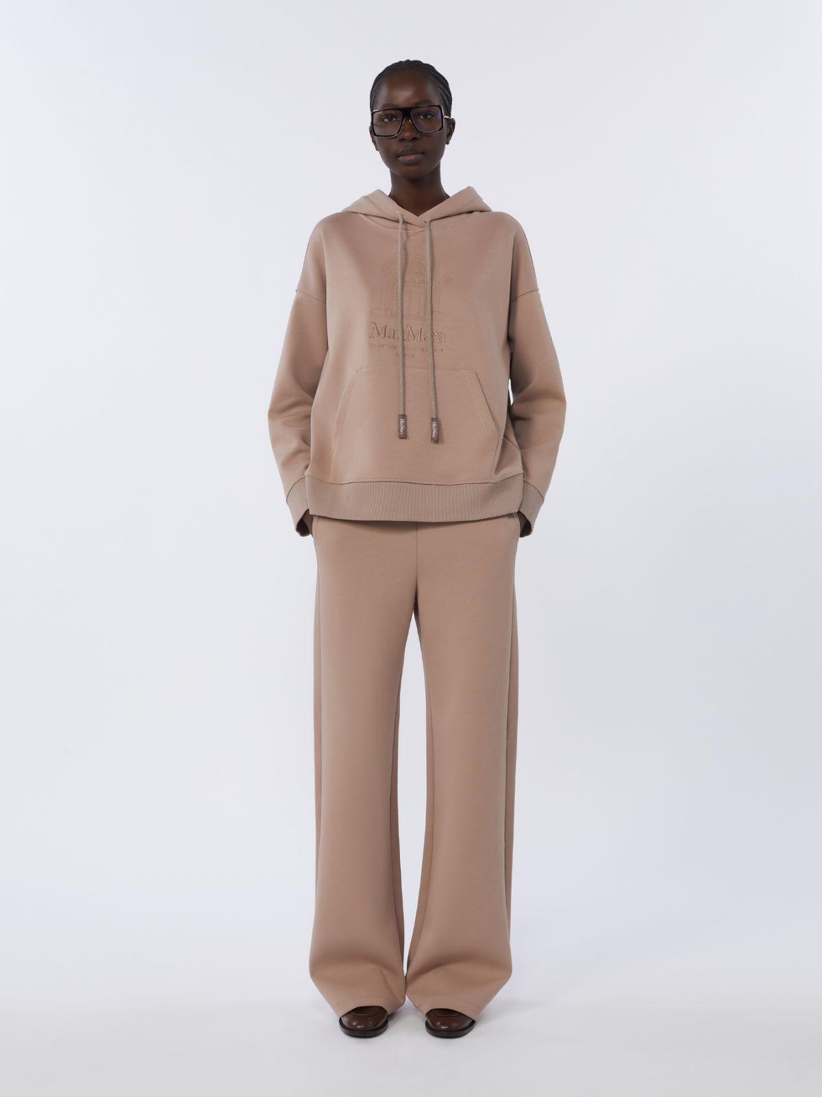 Wide-fit jersey trousers, pink | Max Mara