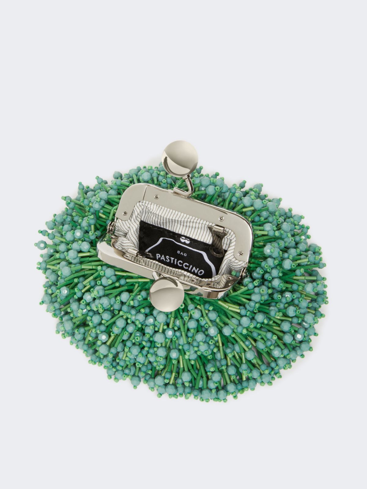 Satin and sequin Nano Pasticcino Bag, green | Weekend Max Mara