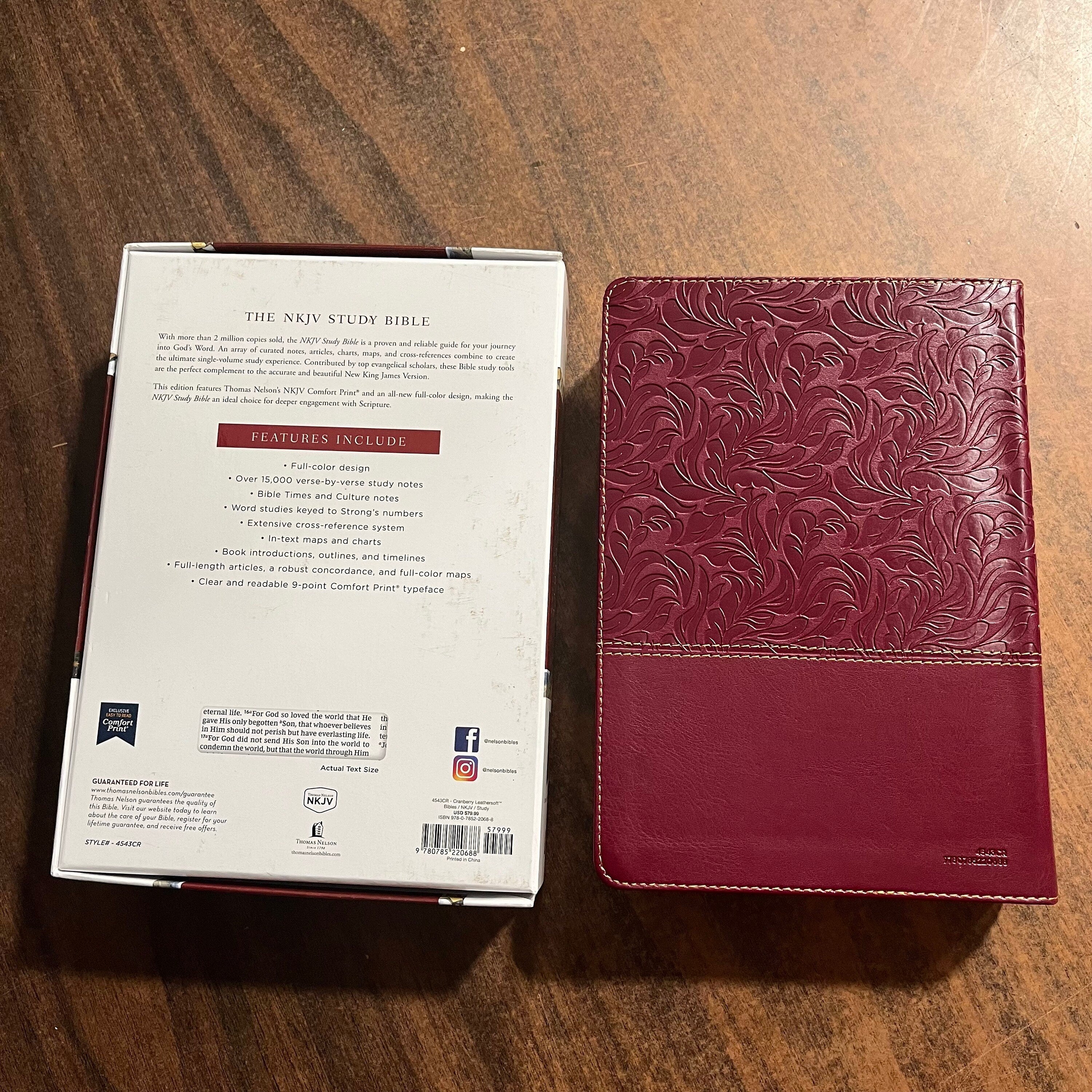 Personalized NKJV Study Bible - Cranberry LeatherSoft - Custom