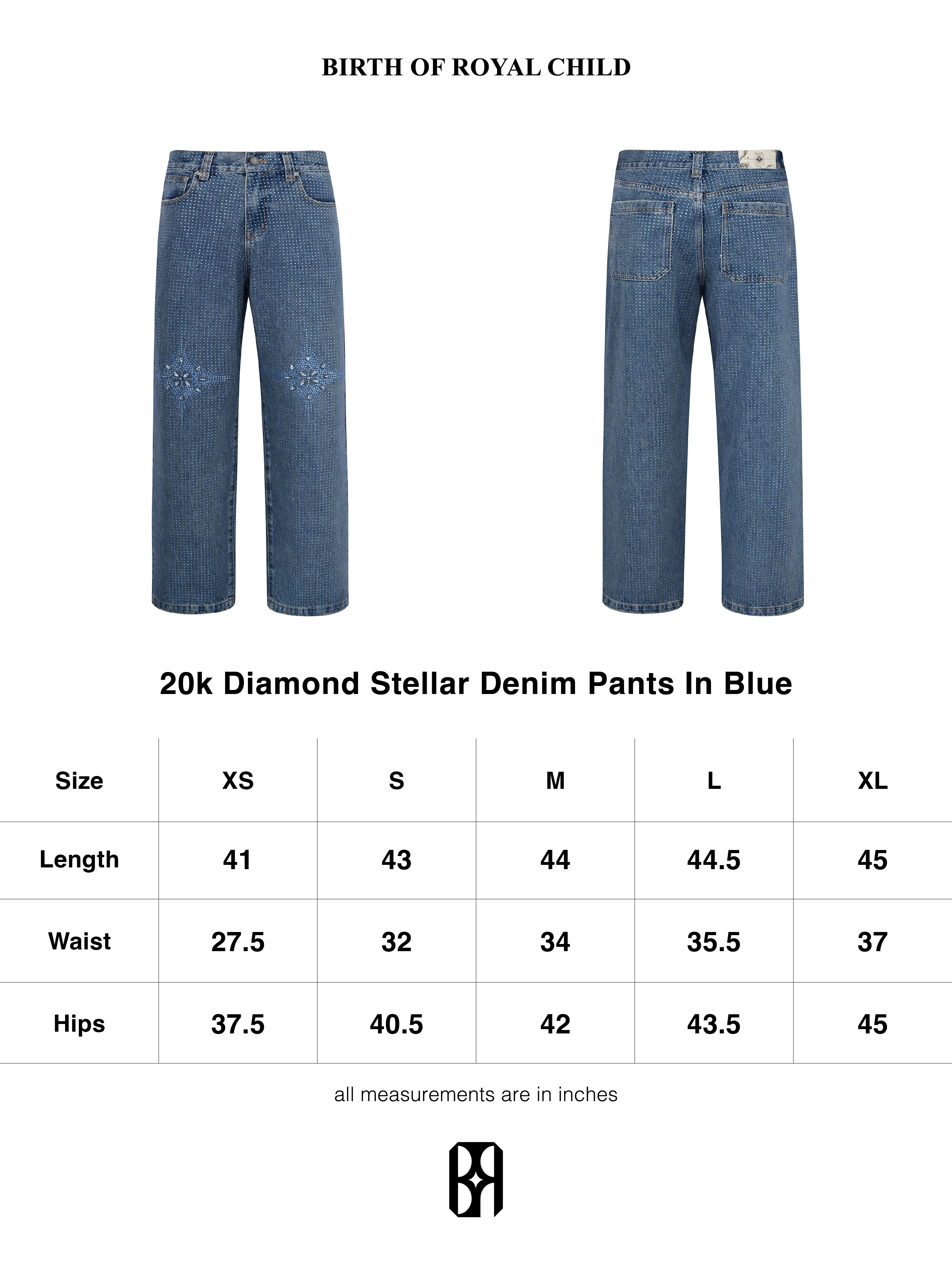 20K Diamond Stellar Jeans IN Blue – Birth Of Royal Child