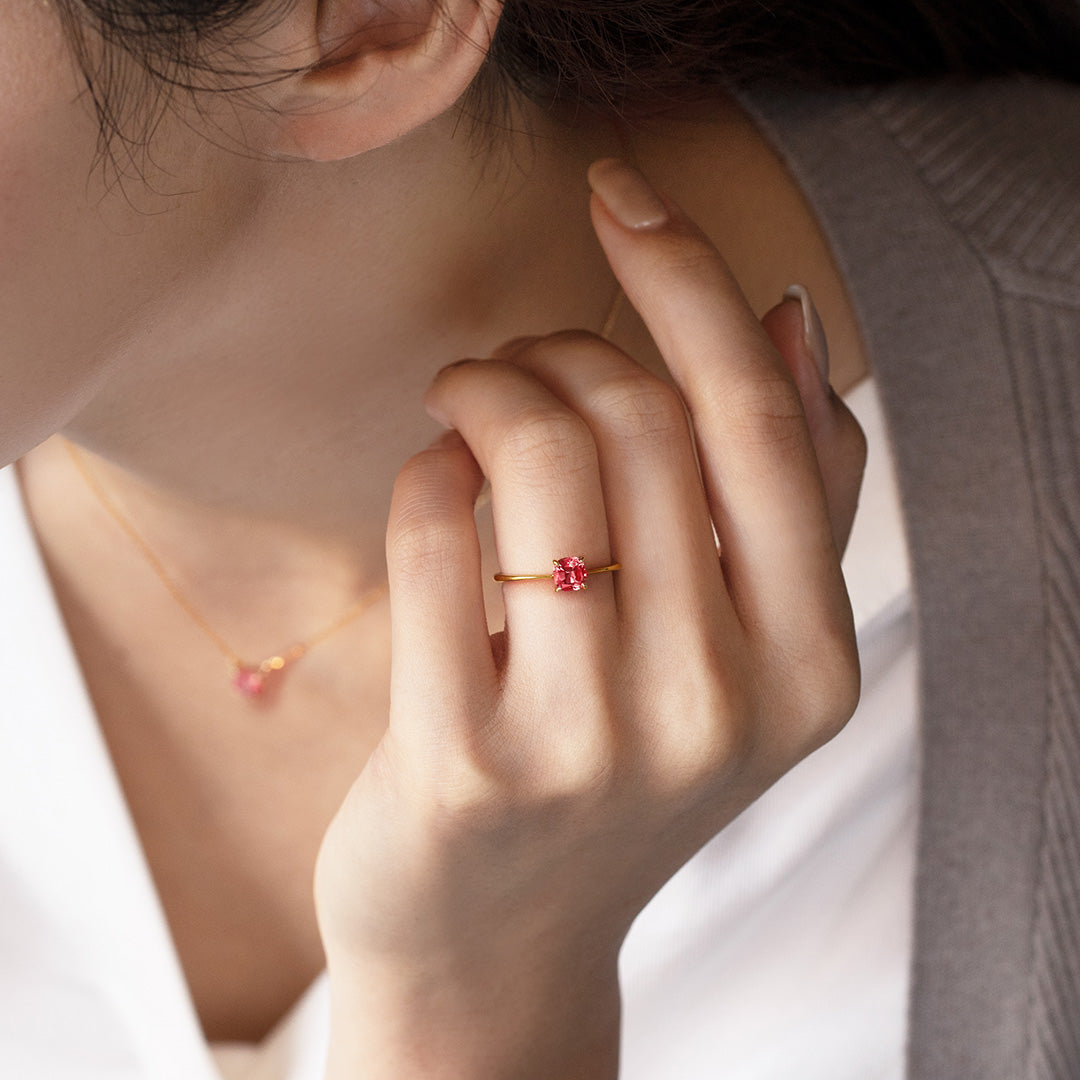 パパラチアサファイア(ラボグロウン) K18リング・セラム