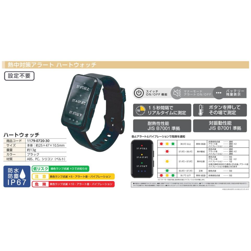 熱中症対策ウォッチ ハートウォッチ グリーンクロス – ぼんてん屋