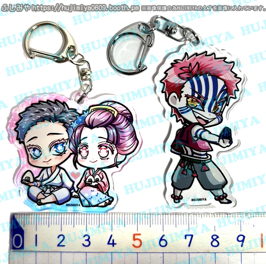 鬼滅の刃☆狛治・恋雪・猗窩座アクリルキーホルダー - ふじみや(不死身