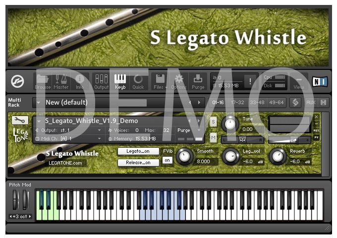 ティンホイッスル音源 S Legato Whistle for KONTAKT Free Demo