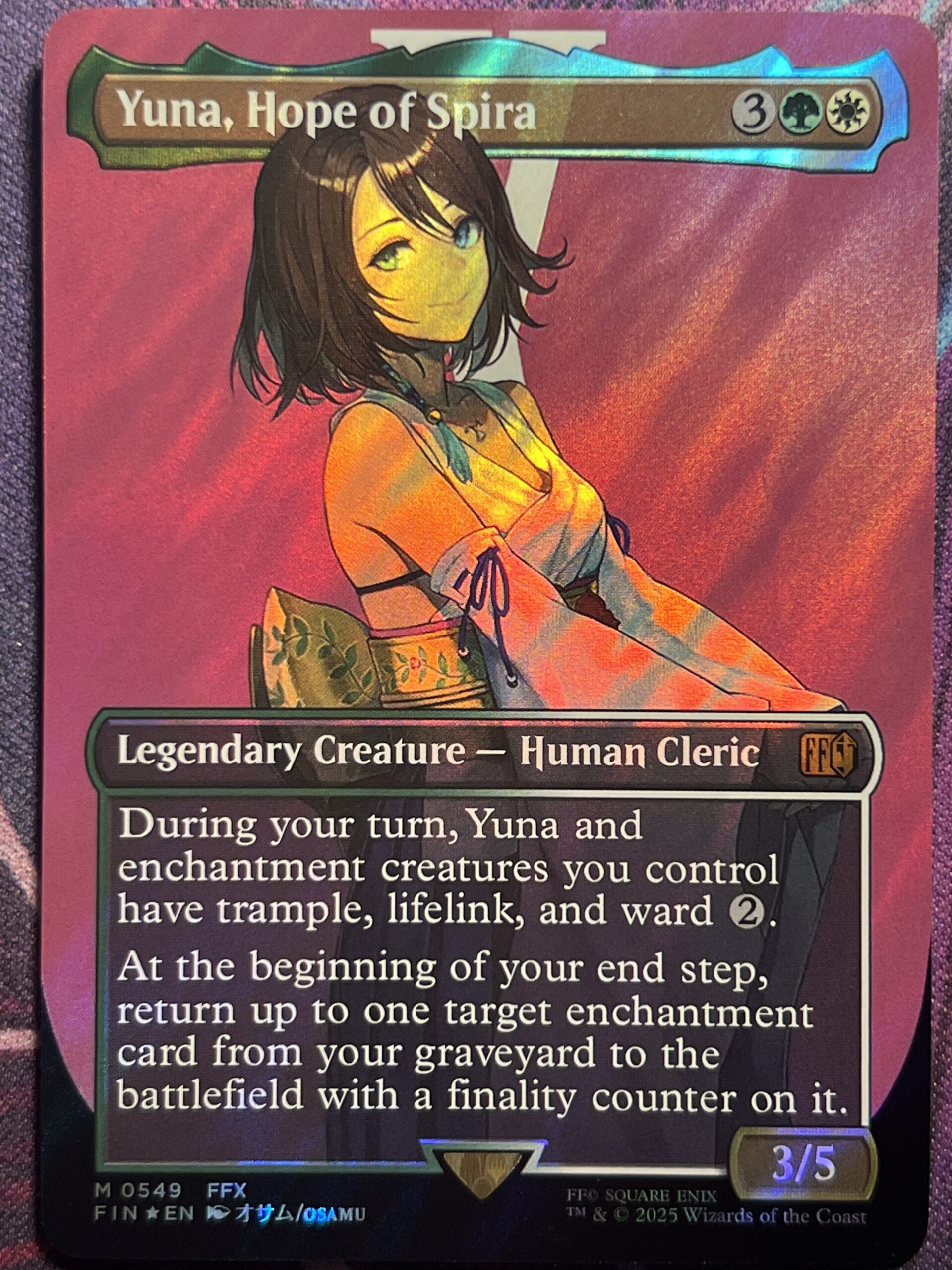 MTG スピラの希望、ユウナ ボーダーレスfoil [MTG] スピラの希望