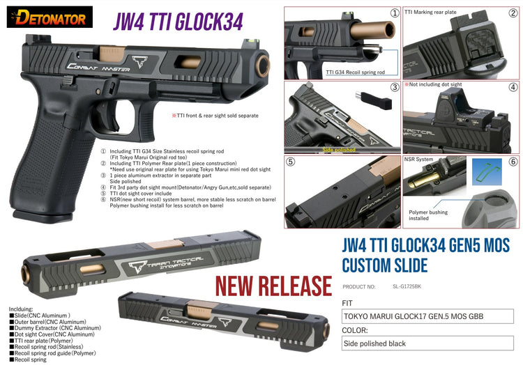 Detonator CNC Aluminum T-Style Glock34 Gen5 (John Wick 4 ) MOS