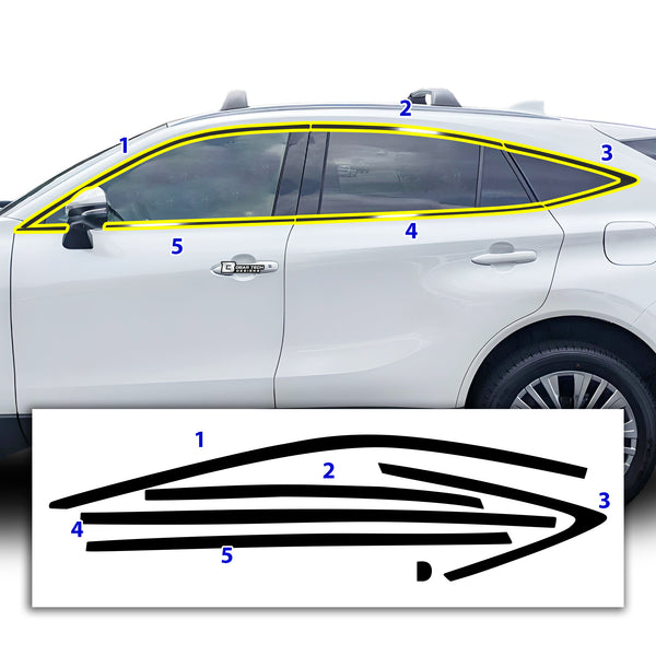 Toyota Venza 2021–2024 Blackout Chrome Delete Kit – Precut Window