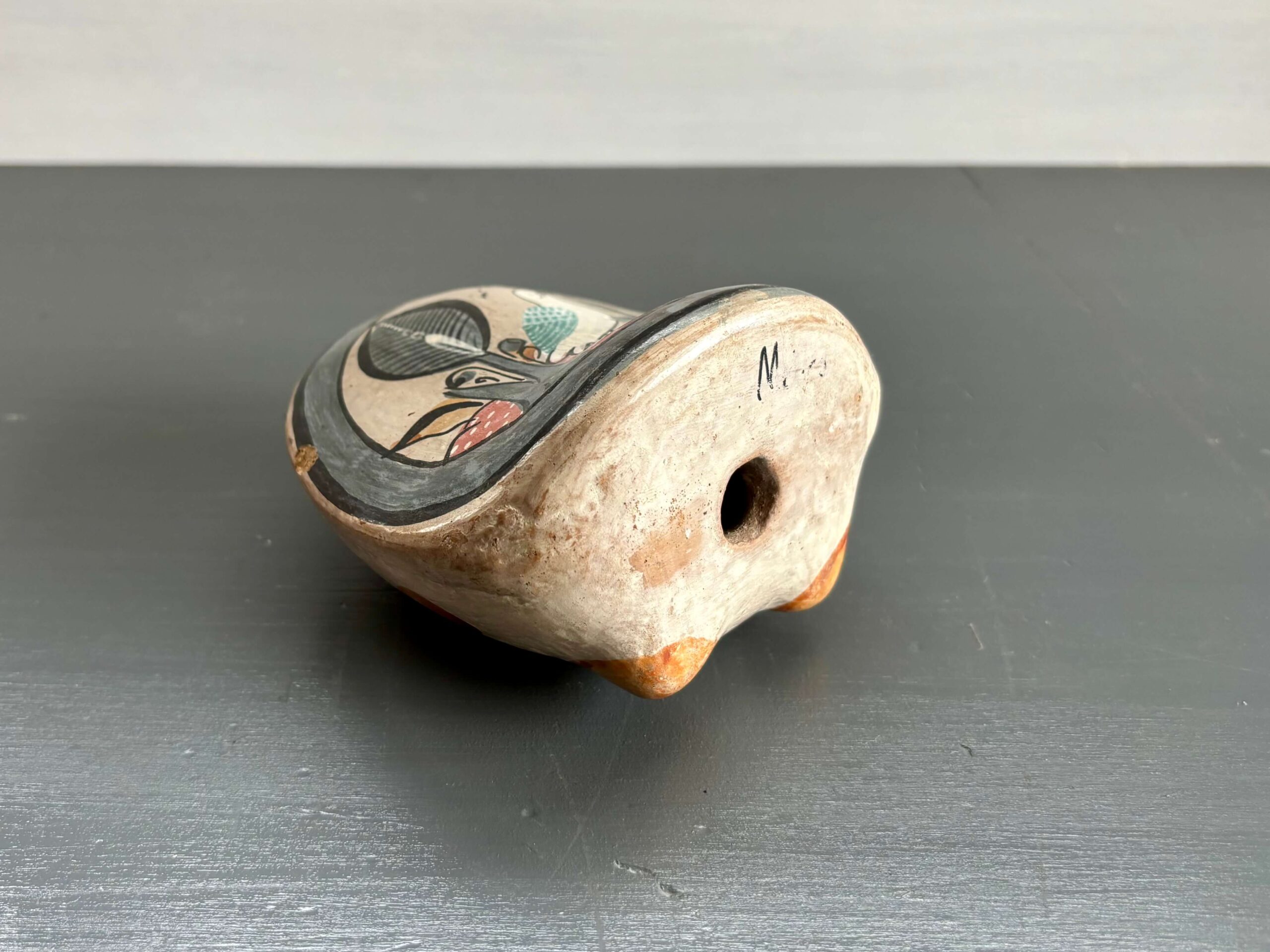 No.10885「メキシコの民芸：トナラ焼き / フクロウ」高さ12cm SOLD