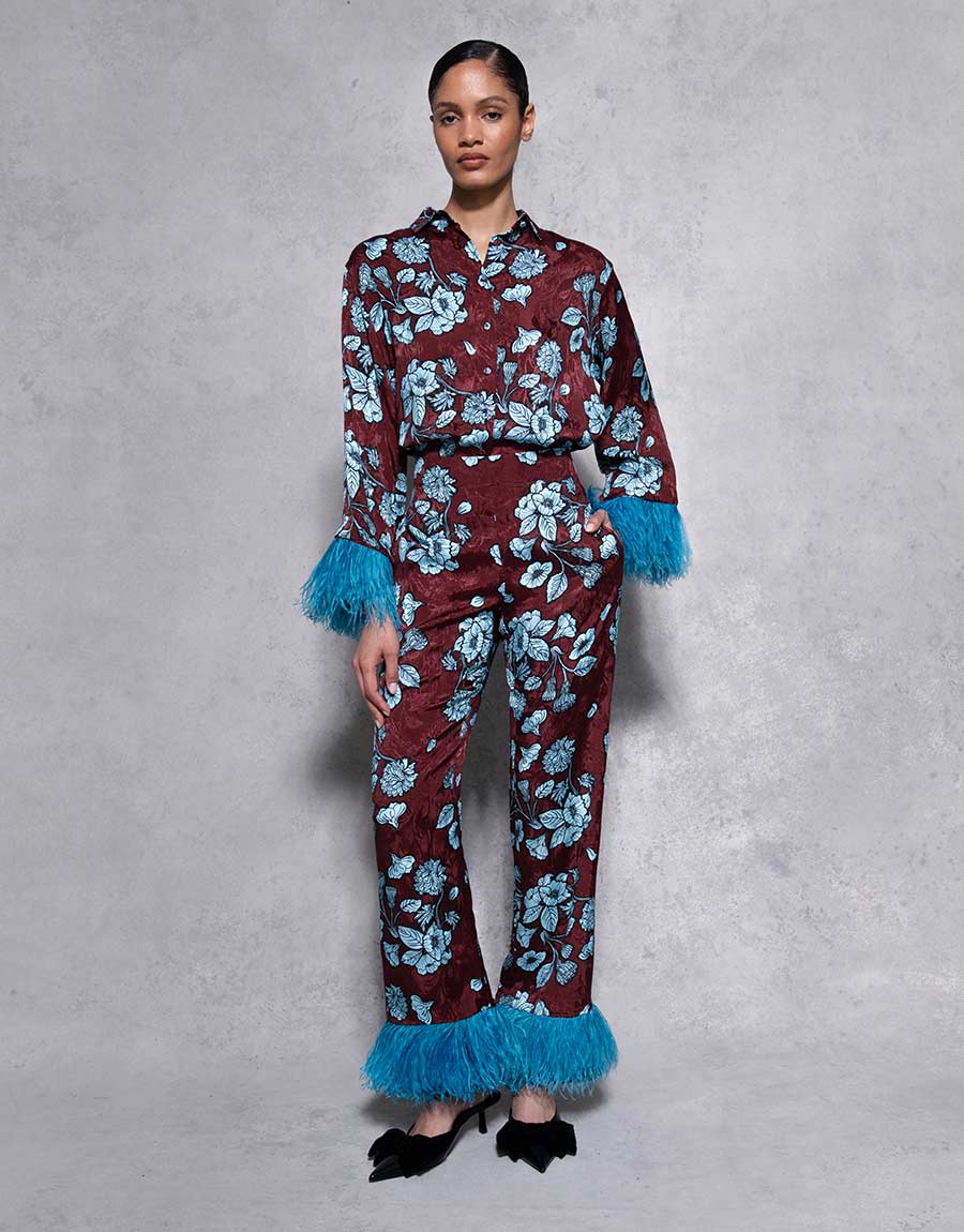 Nesse Floral Jacquard Shirt - Glass Flower Blue - SALE – Borgo de Nor