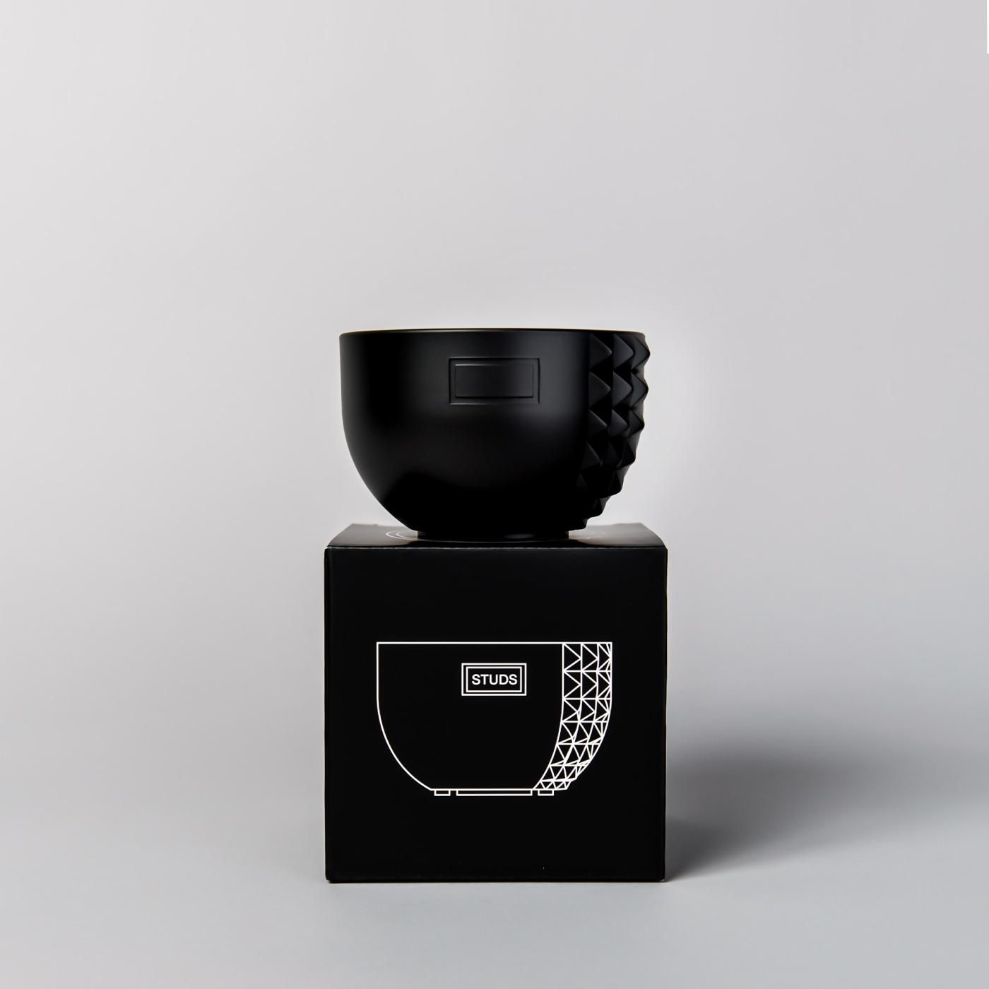 BOTANIZE PLA POT BOWL VERTICAL STUDS “Black” φ11.5cm
