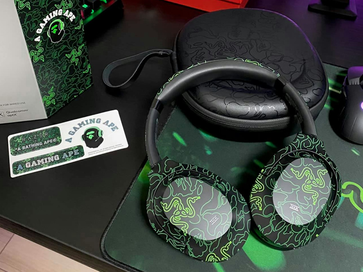 Razer、A BATHING APEコラボのANC/Bluetoothヘッドホン『Razer x *A