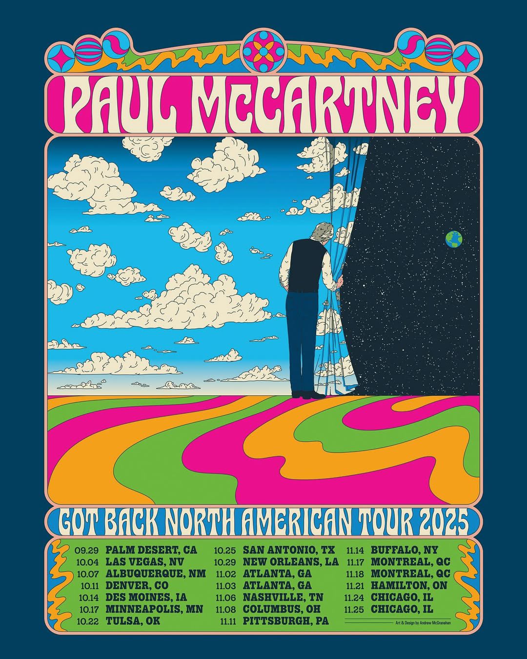 ポール・マッカートニー「Got Back」2025年ツアーの公式ポスター発表