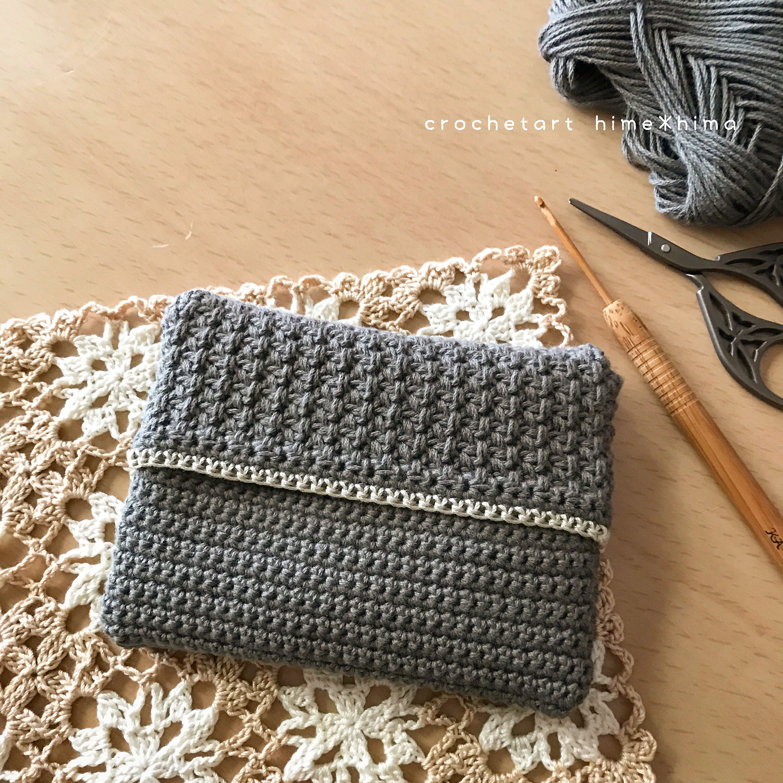 かぎ針編み｜ポケットティッシュケースの編み図 | かぎ針編みとレース