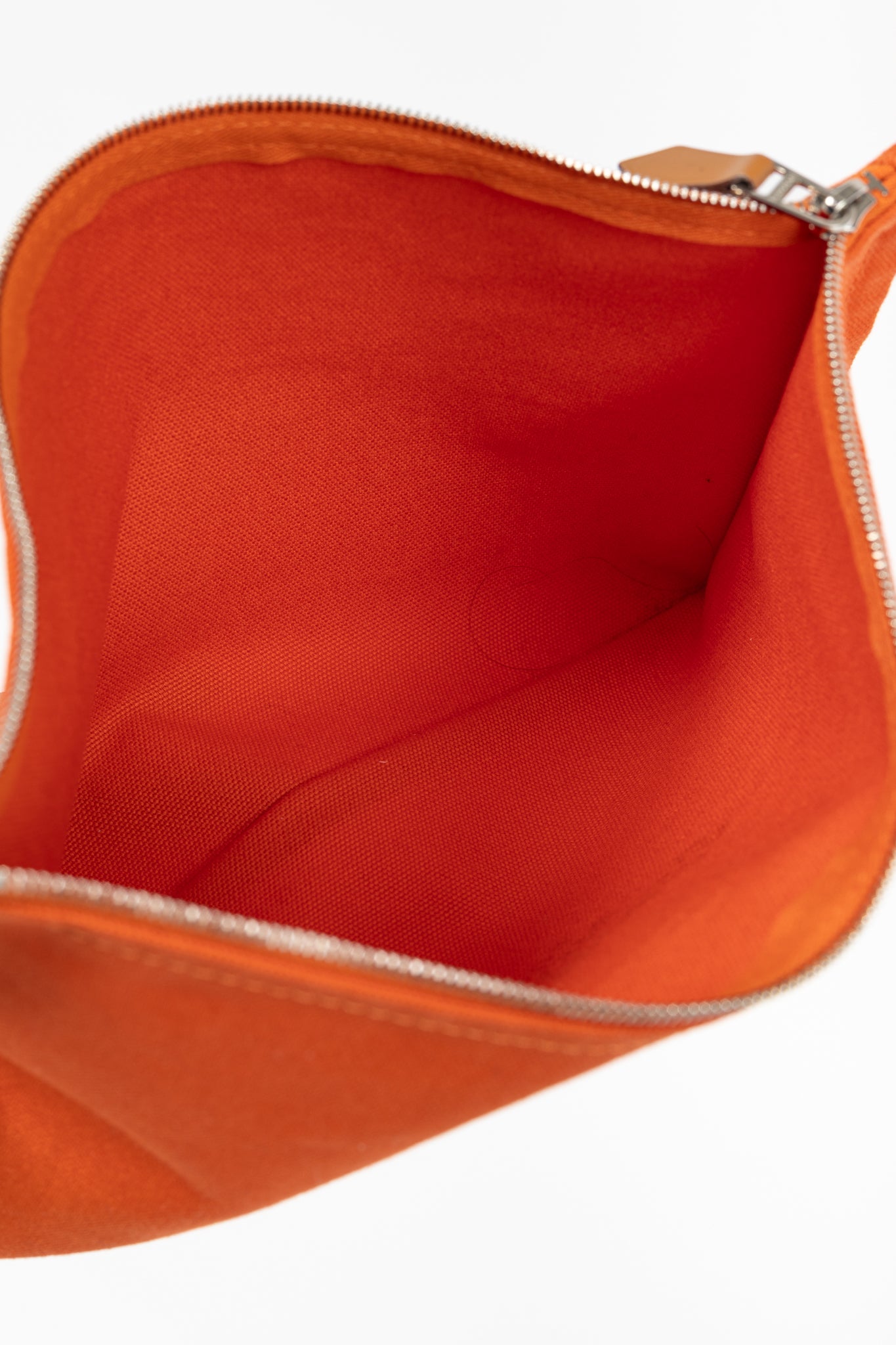 Hermes Flat Yachting GM Orange Logo Toile Pouch – Blogger Armoire
