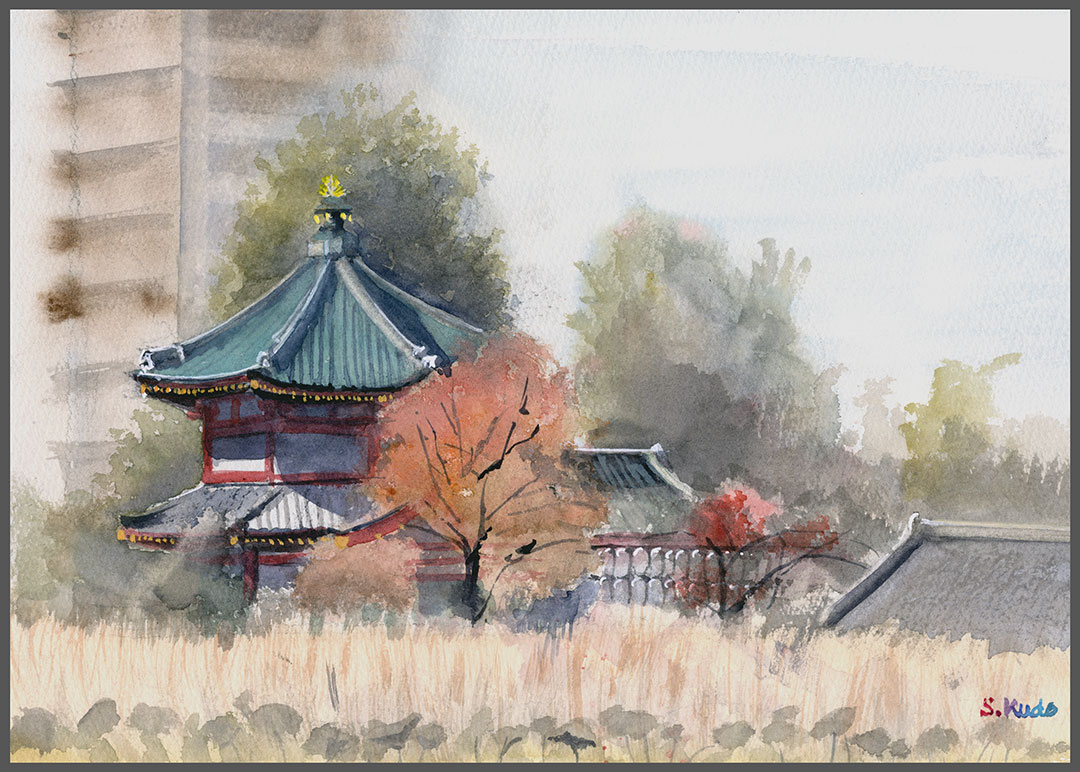 上野でスケッチ教室 11月2日（水）-日々是水彩 くどうさとし S.Kudo