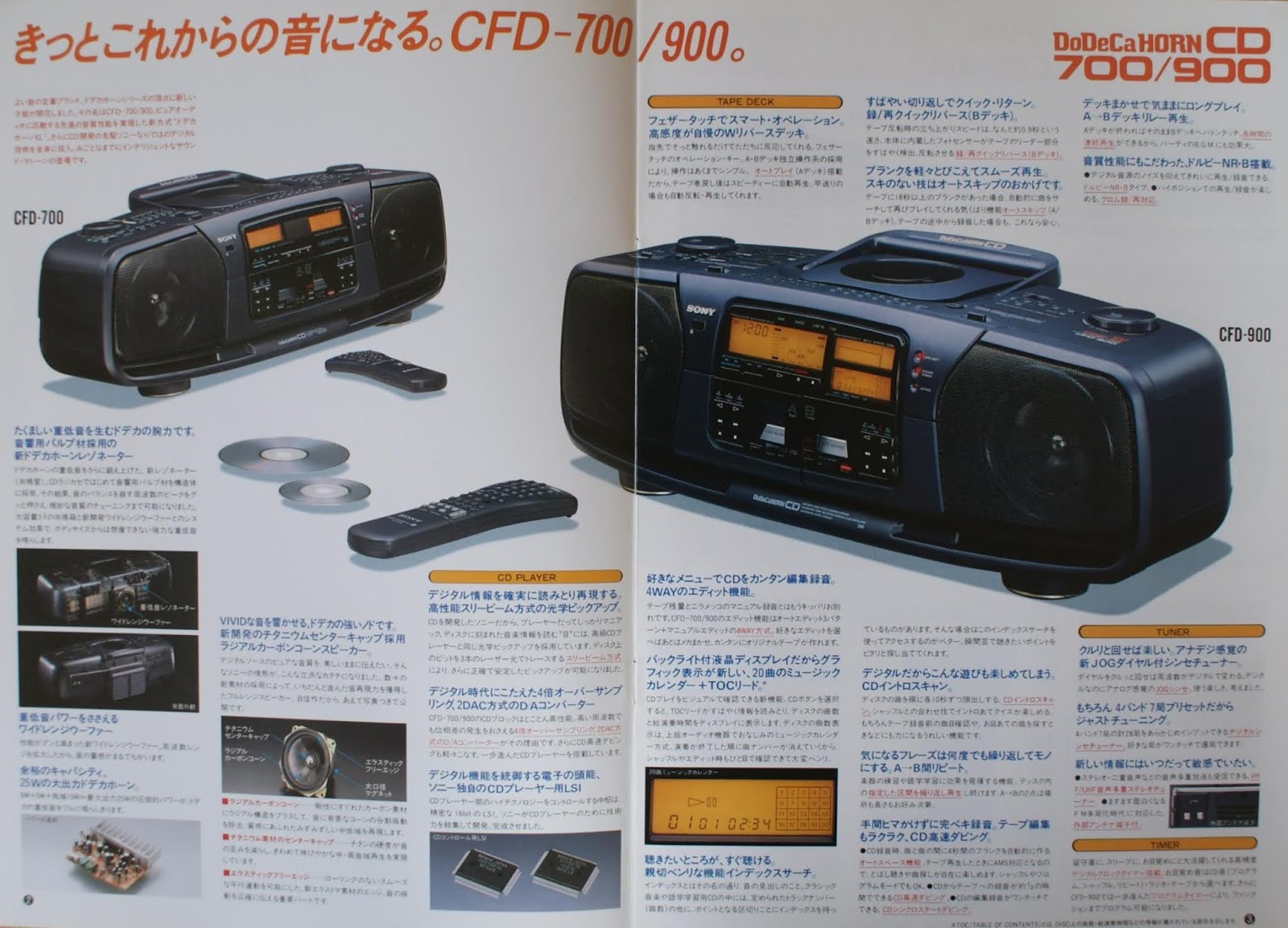 ソニーのステレオラジカセ・ドデカホーンCFD-900