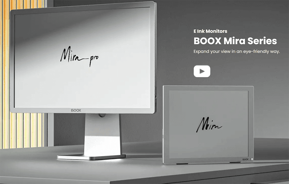実用レベルの13.3インチE Inkモニター「BOOX Mira」発売。25.3インチの