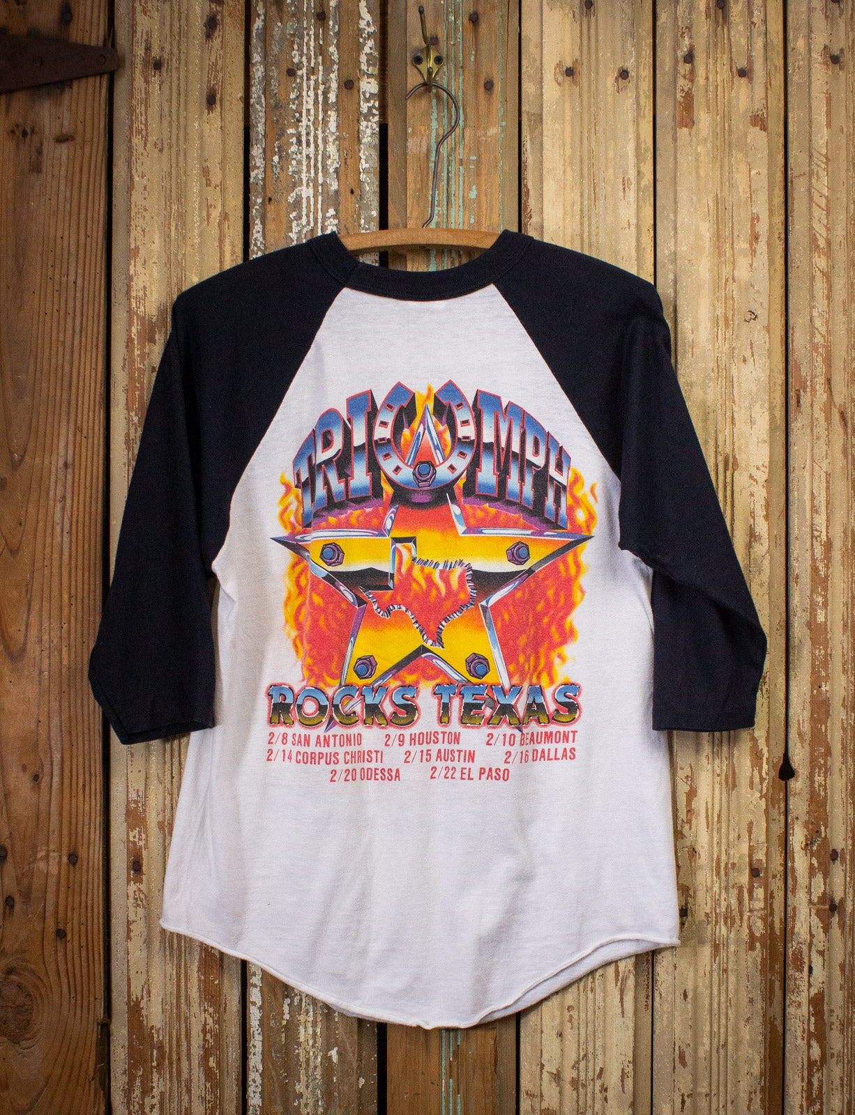 Vintage Triumph Rocks Texas Thunder Seven Invasion Raglan Concert