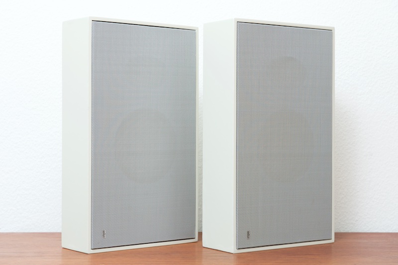 BRAUN L 470 HiFi loudspeaker pair, white, 1969 – BLISS modern antiques