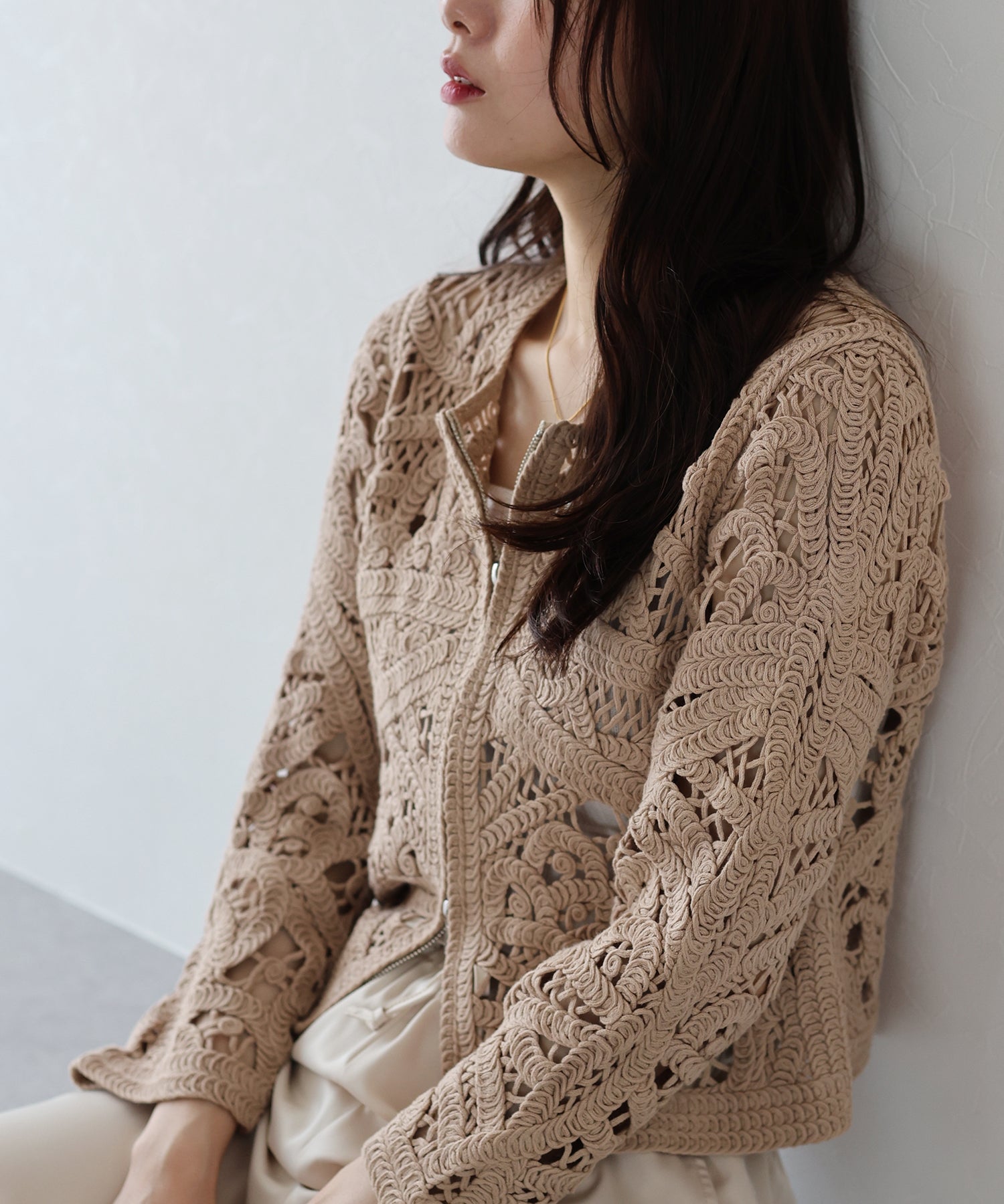 SALE】ダブルジップクロシェカーディガン – BLUE ONLINE