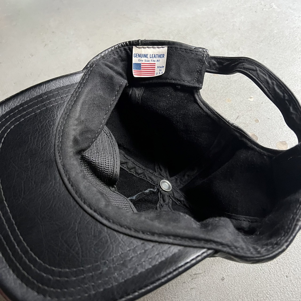 80s Stussy Leather Cap - blue room