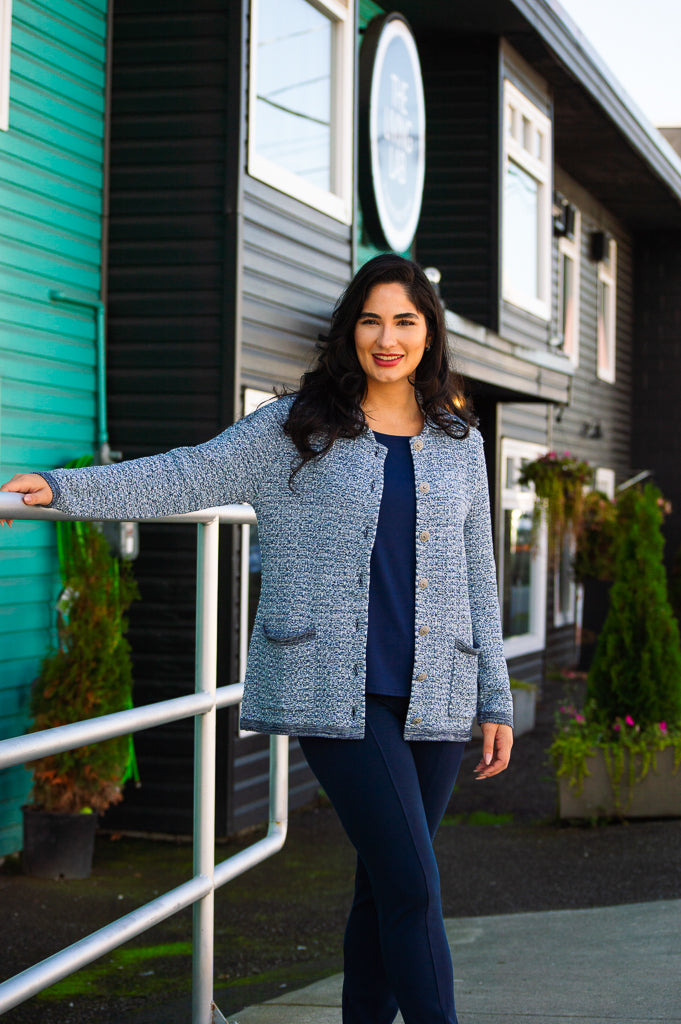 Chanel Cardigan, Merali, Cotton - Final Sale – LTD CAD Retail Blue