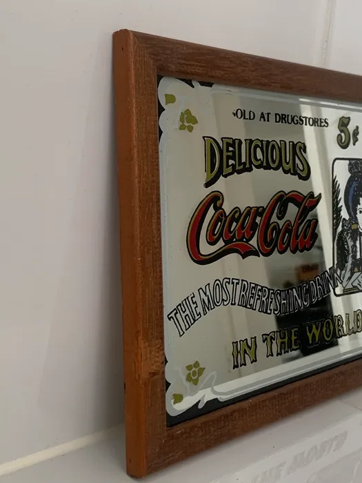 コカ•コーラ ヴィンテージ・パブミラー トレー 木製 Coca-Cola