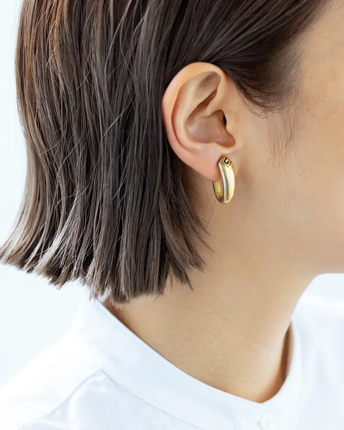 80s GIVENCHY ジバンシィ ゴールド ロゴ ハーフフープ ヴィンテージ