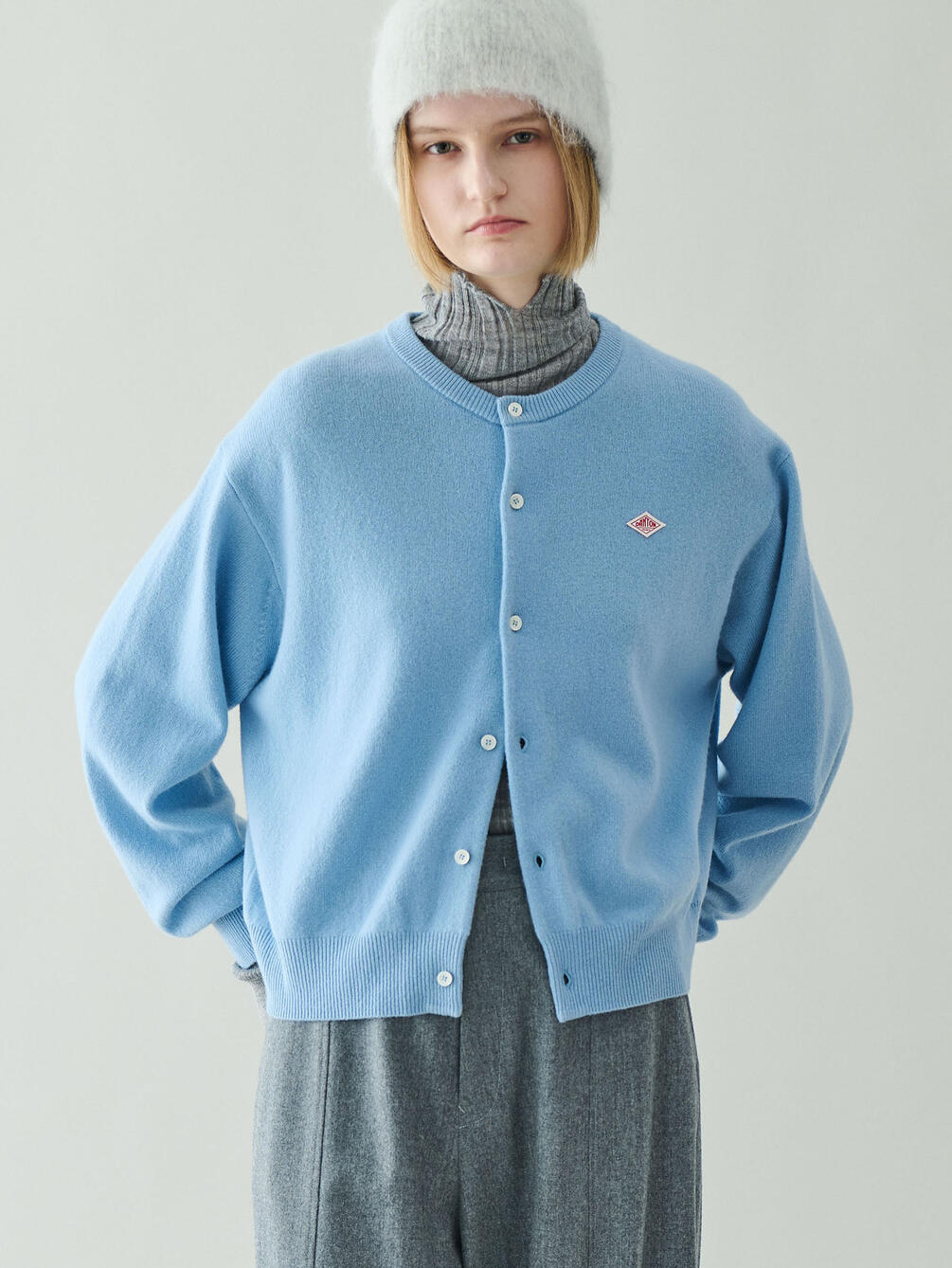 DANTON | ラムウール クルーネックニットカーディガン WOMEN