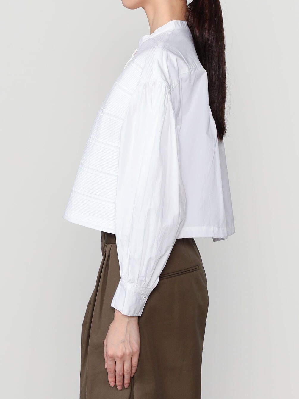 Pheeta | バンドカラー クロップドシャツ Trinity WOMEN