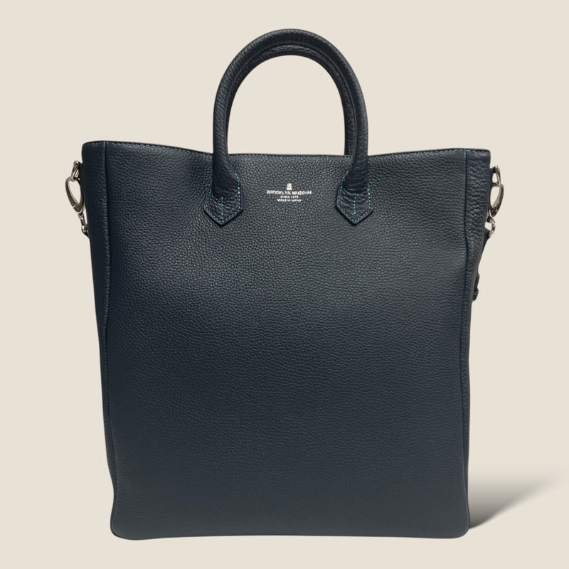 シュリンクレザー]トートバッグcolor:ネイビー – BROOKLYN MUSEUM