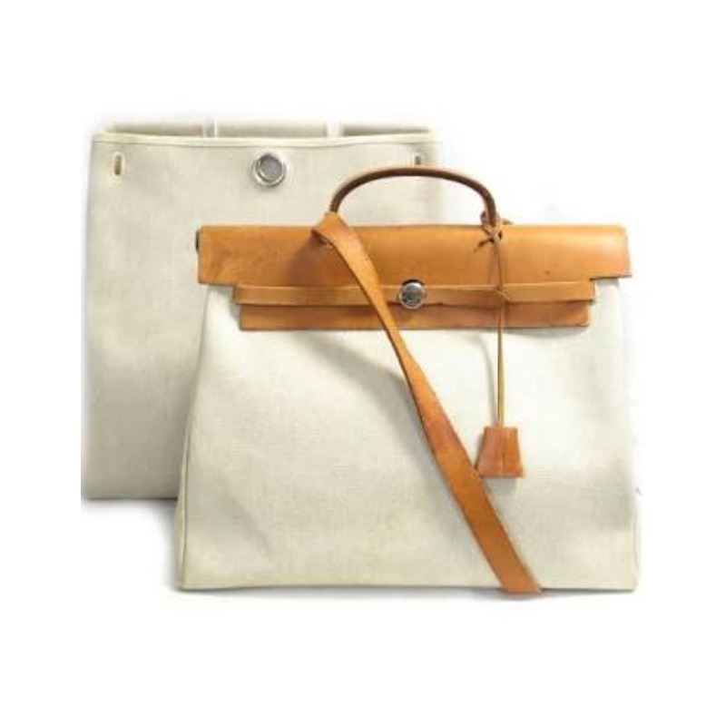 エルメス バッグ エールバッグMM キャンバス ホワイト｜ブランド買取