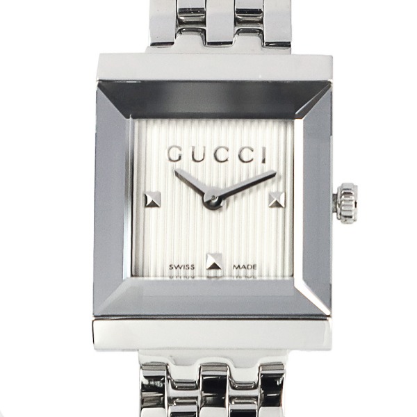 Brandol / GUCCI グッチ レディース腕時計 Gフレイム シルバー YA128402
