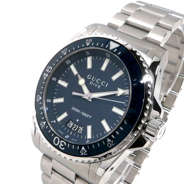 Brandol / GUCCI グッチ メンズ腕時計 DIVE ダイブ 45mm ネイビー