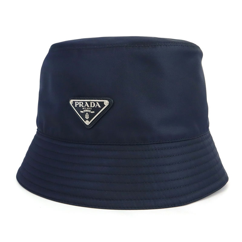 Brandol / PRADA プラダ 帽子 三角ロゴ バケットハット デニム Mサイズ