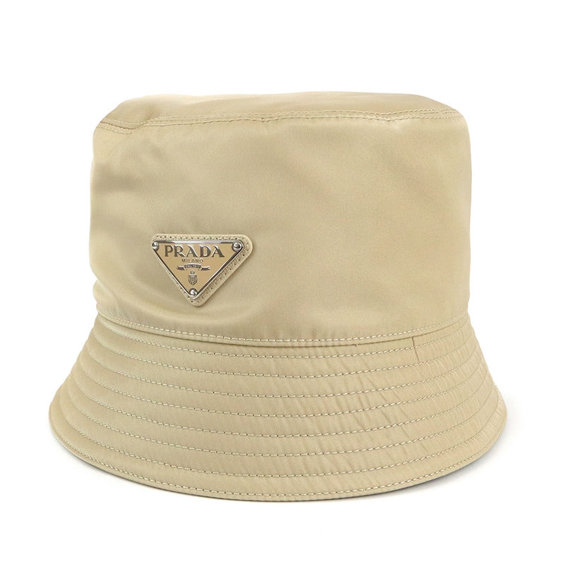 Brandol / PRADA プラダ 帽子 デニム 三角ロゴ バケットハット Mサイズ
