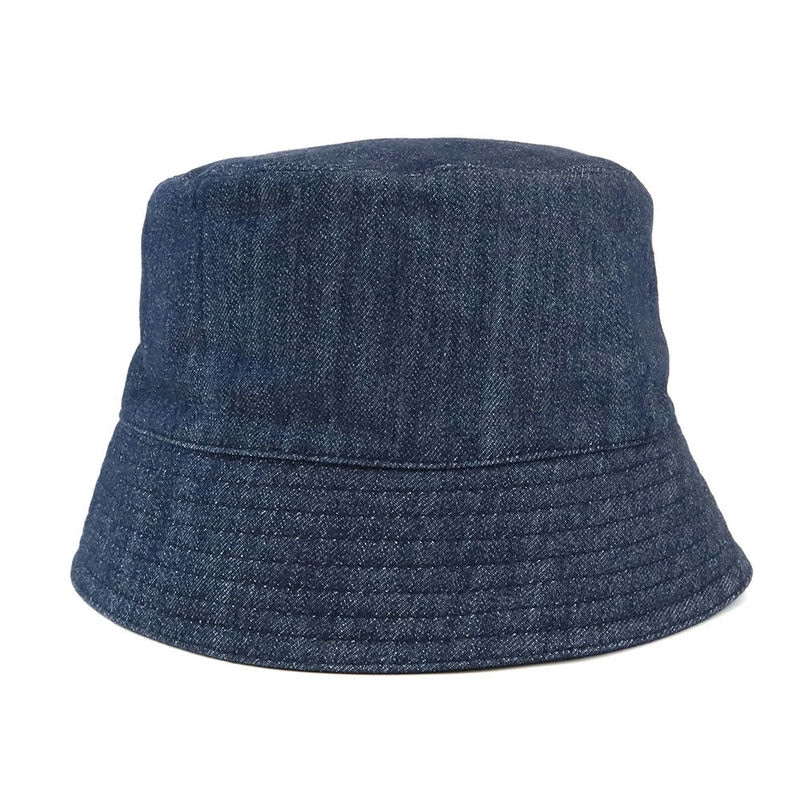 Brandol / PRADA プラダ 帽子 デニム 三角ロゴ バケットハット Lサイズ