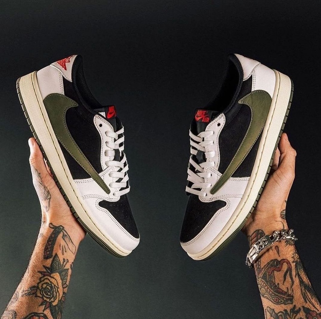 Nike Air Jordan 1 Low X Travis Scott Olive Sneaker For Girl's
