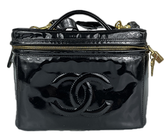 パテント レザー ブラック バニティ ハンドバッグ|古い買取実績|キズ