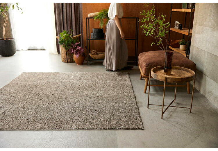 日本製 ラグ 190×190cm 滑り止め ソル SOL むじのラグ 無地 タフトラグ