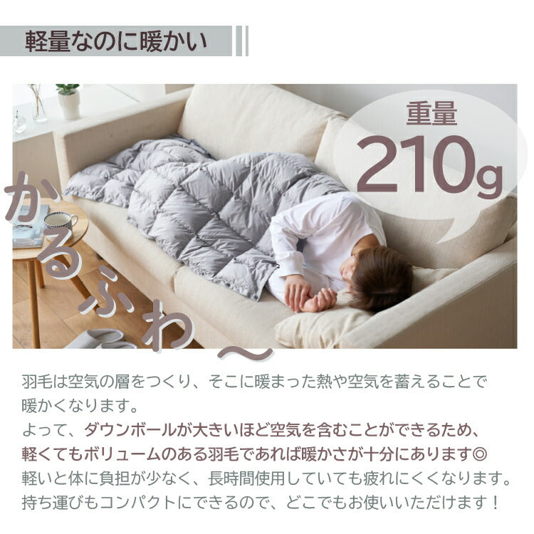 丸八真綿 羽毛マルチケット 70×130cm ひざ掛け ダウンケット ダウン