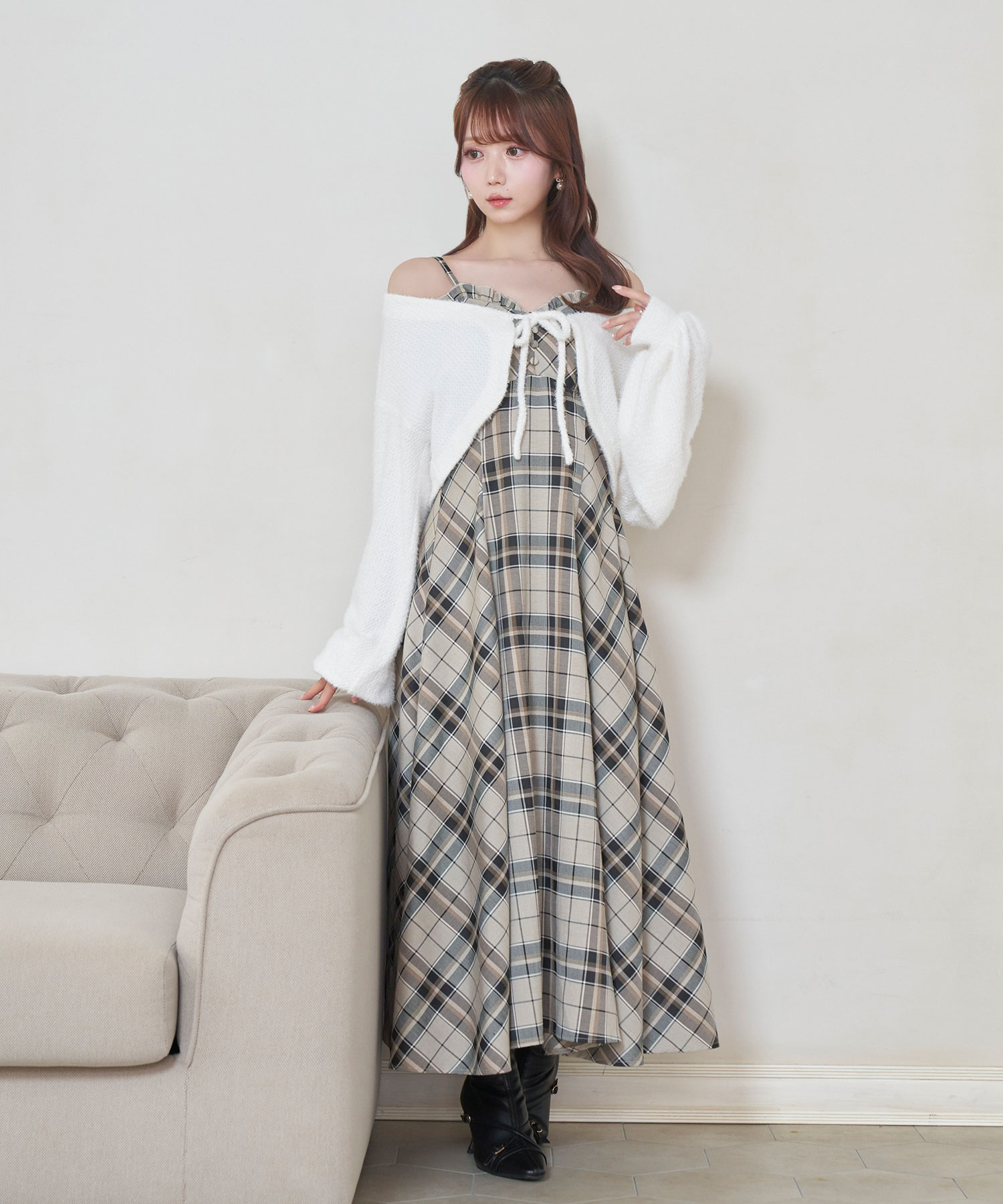 check cami dress set bolero – BUNNY APARTMENT