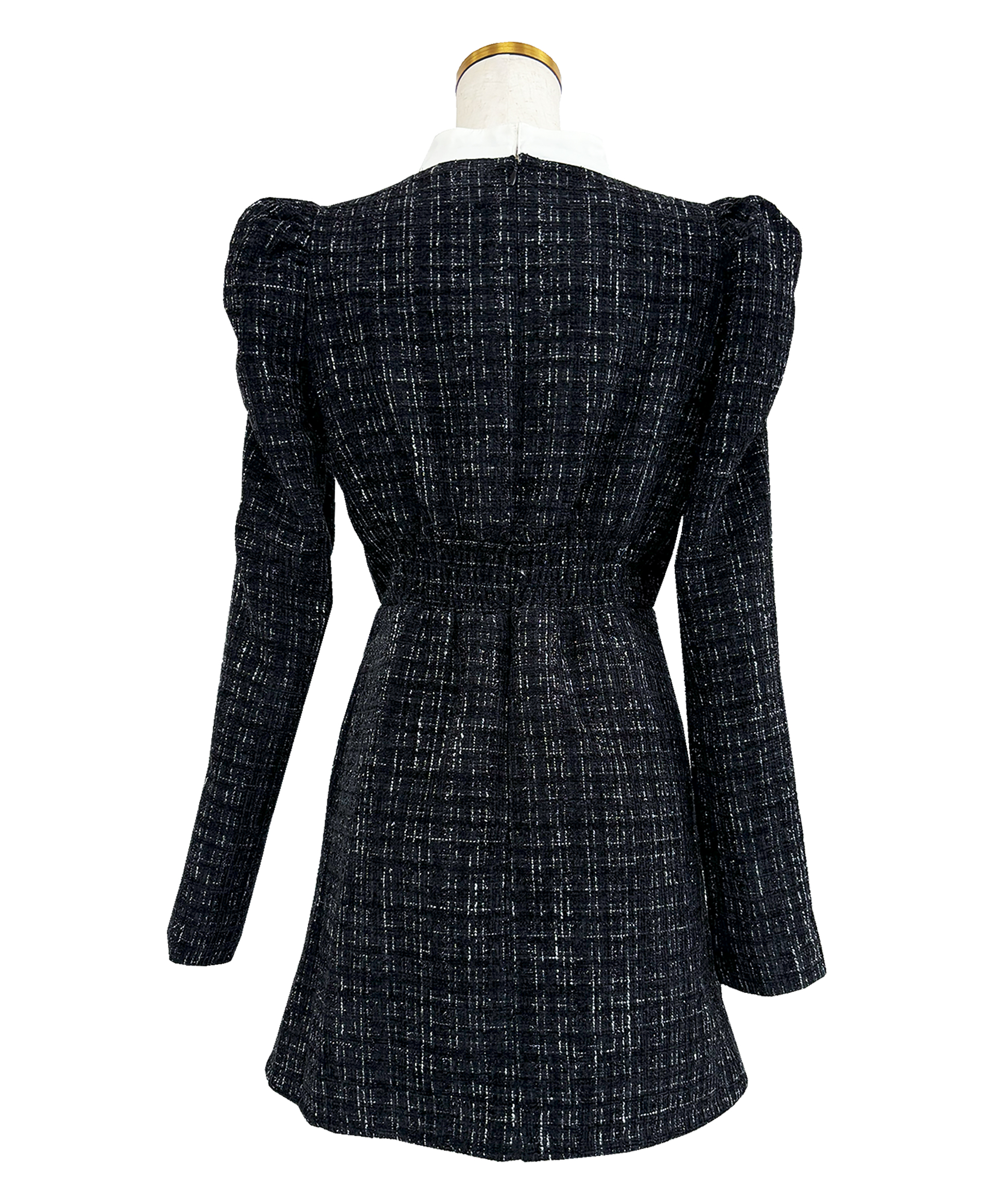 Ribbon tie tweed mini onepiece – BUNNY APARTMENT