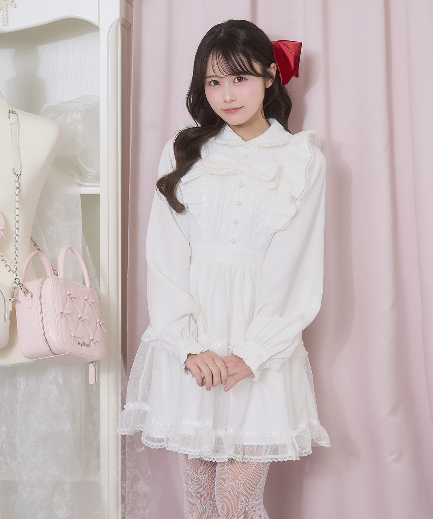 フロントリボンドットチュールワンピース – BUNNY APARTMENT