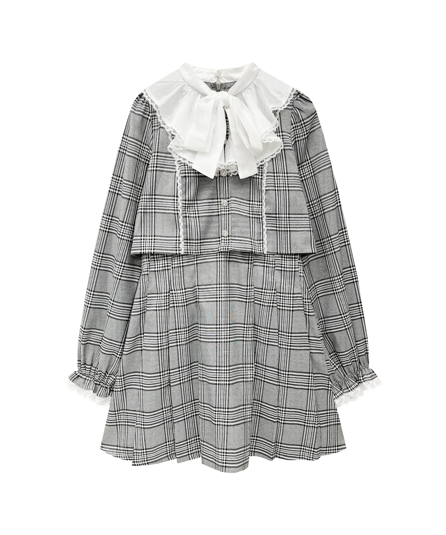チェックドッキングラッフルワンピース – BUNNY APARTMENT