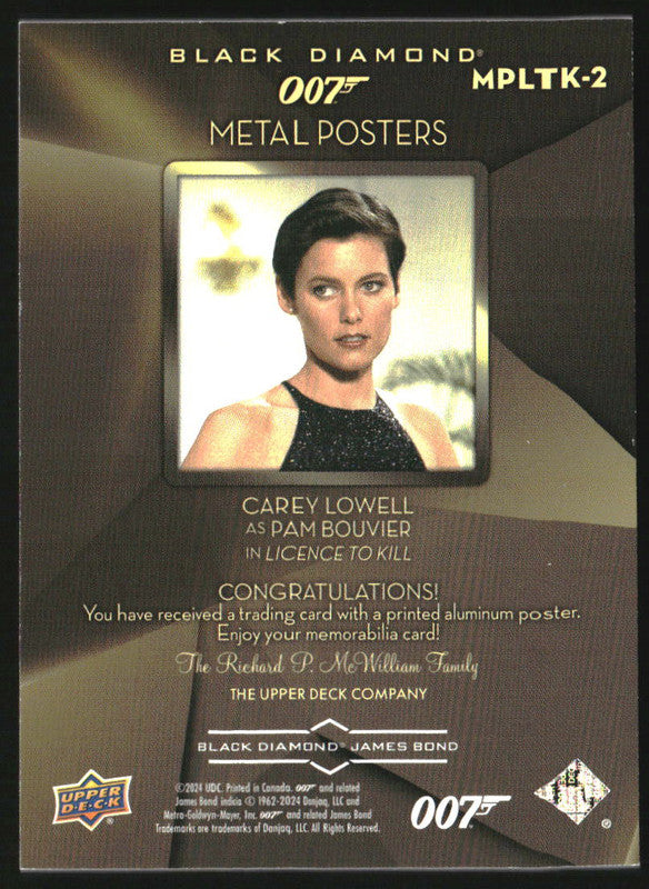 2023 James Bond 007 Metal Posters License to Kill Carey Lowell Pam