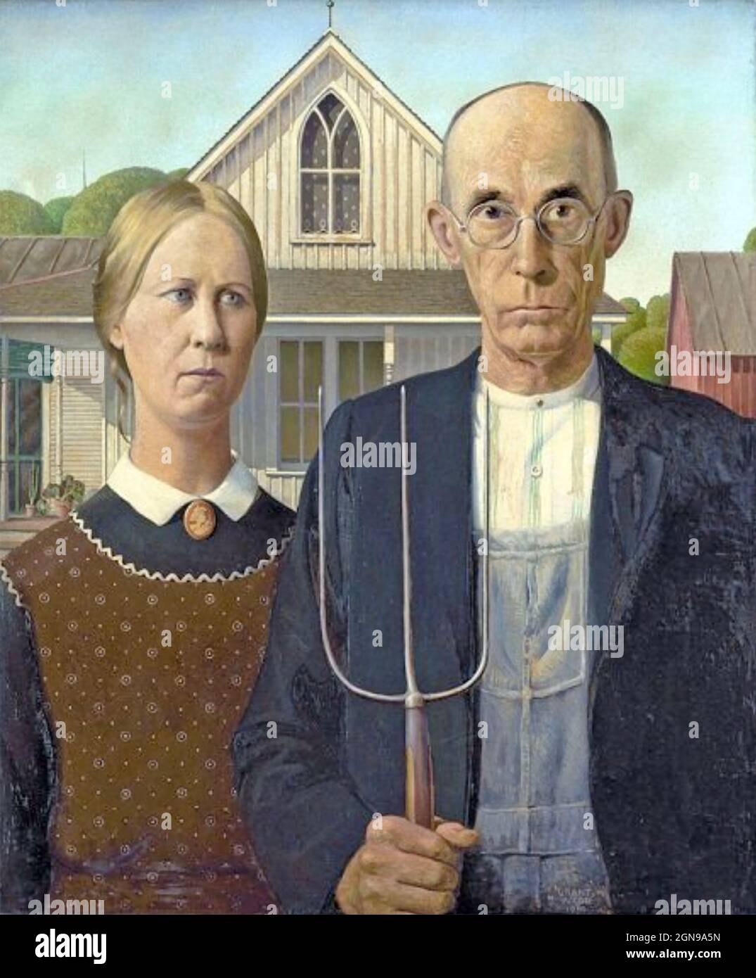 American gothic farmer hi-res stock photography and images - Alamy