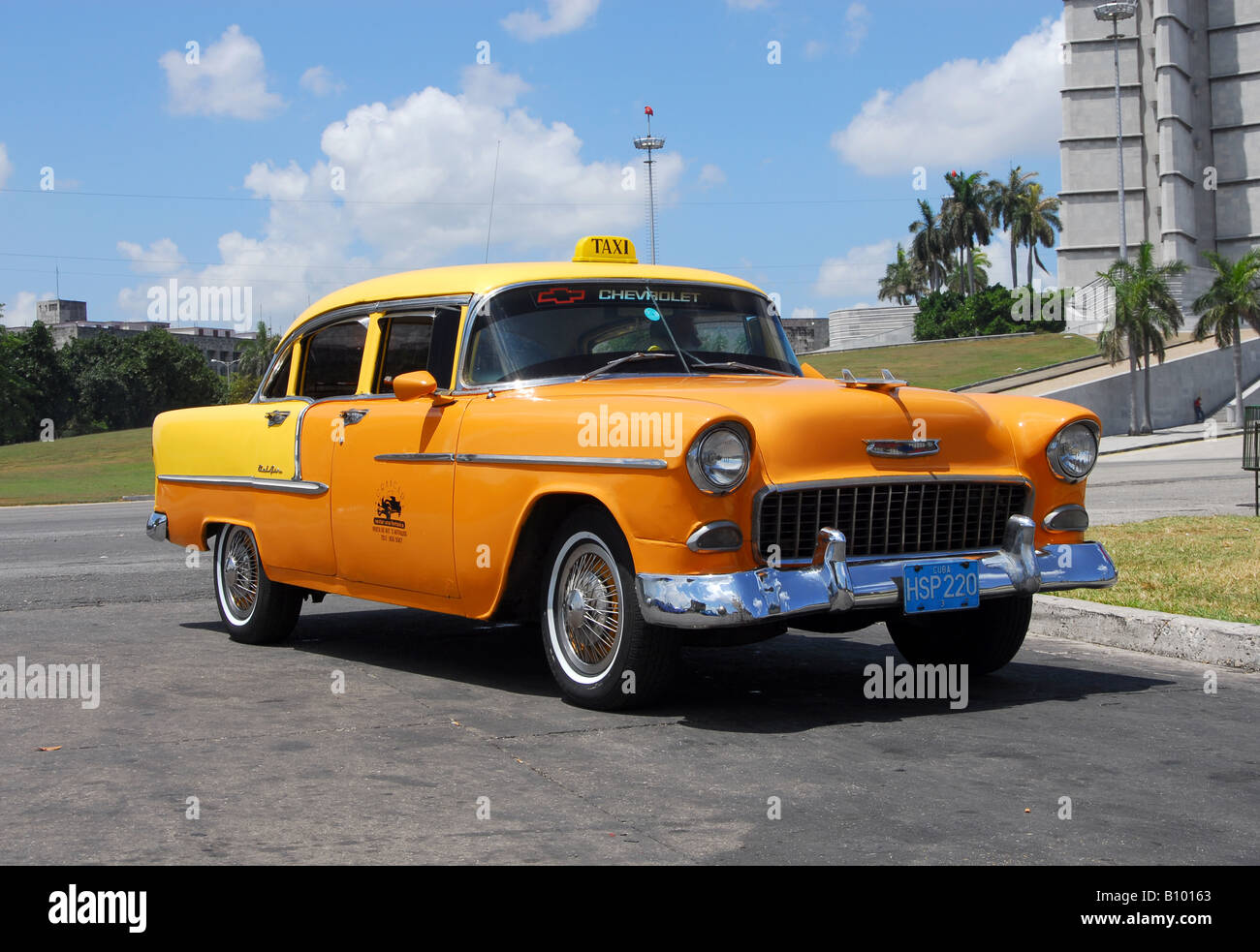 1955 Chevrolet Bel Air Taxi in Havana, Cuba, in the Plaza de la