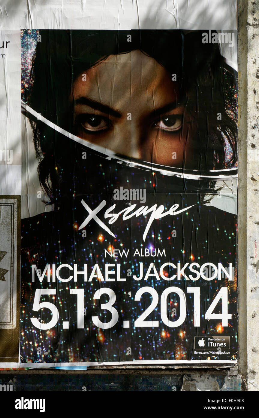 Michael Jackson poster advertising his new 2014 album Xscape on a